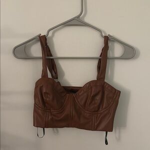 Forever 21 Brown Sleeveless Bustier Bodysuit